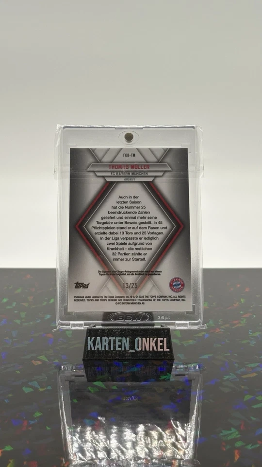 TOPPS CHROME - THOMAS MÜLLER On Card Auto 13/25  FC BAYERN MUNCHEN 2022 TM - Bild 2 von 2