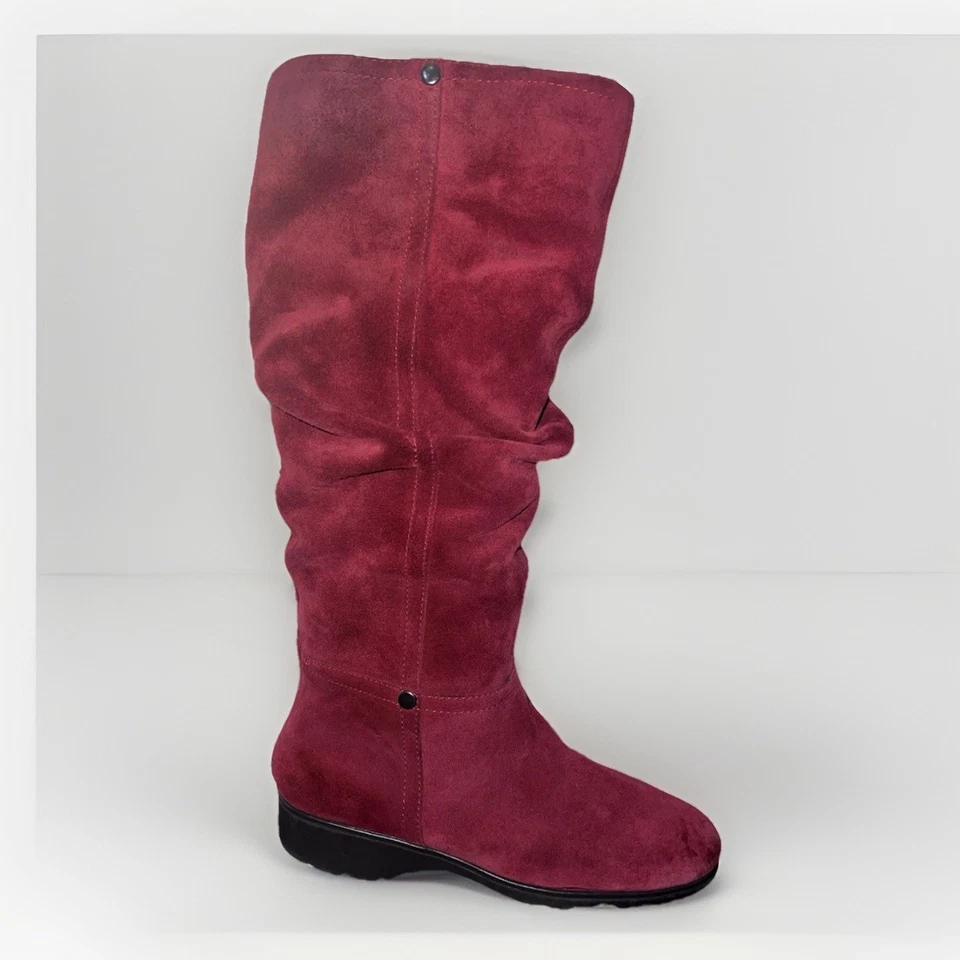 Bota alta de gamuza de cuero rojo arándano supersónico Aersoles para mujer talla 7,5 M Foto 4 de 4