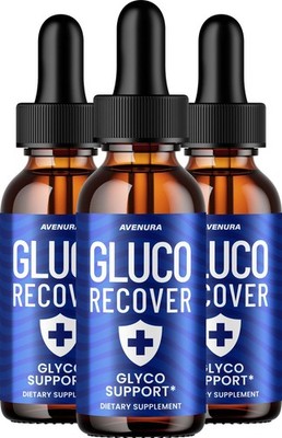 (3 Pack) Gluco Recover Liquid Drops   GlucoRecover Drops Extra Strength Natural
