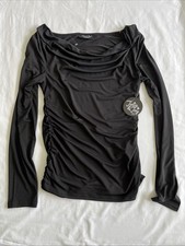 Jolie JoyBlack Off The Shoulder Long Sleeve Shirt Women s Size Med Ruched Side