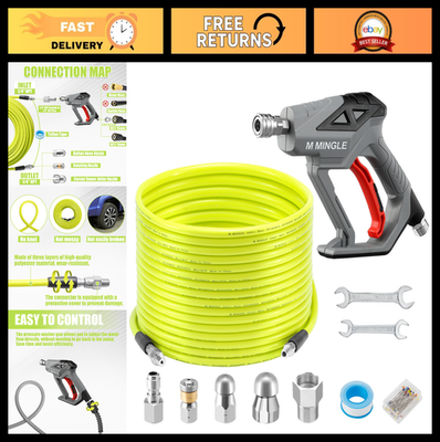 #ad #ad 100FT Sewer Jetter Kit for Pressure Washer Drain Cleaner Hose amp; Nozzles 1 4quot; N $80.99