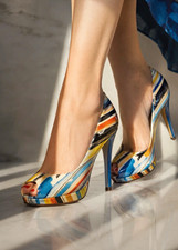 Loriblu Plateau Pumps Peep Toe Gr. 39 mehrfar...
