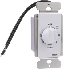 Woods 59717 In- Wall 30/60 Minute Spring Wound Timer, White