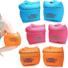 3 Pairs Inflatable Swimming Armbands for Kids Adults, Swimming Arm Bands Inflata