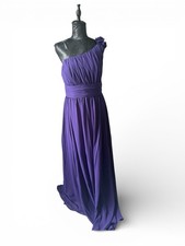 Mori Lee Purple One Shoulder Chiffon Bridesmaid Formal Gown Dress Size 16