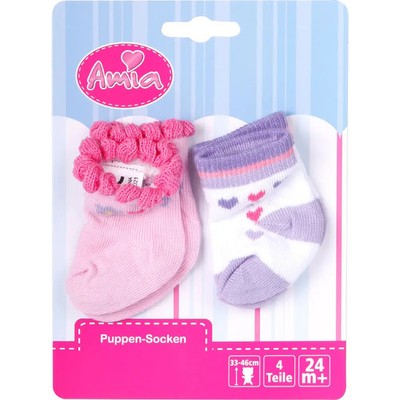 Amia Puppen-Söckchen 28-33 cm, 2 Paar