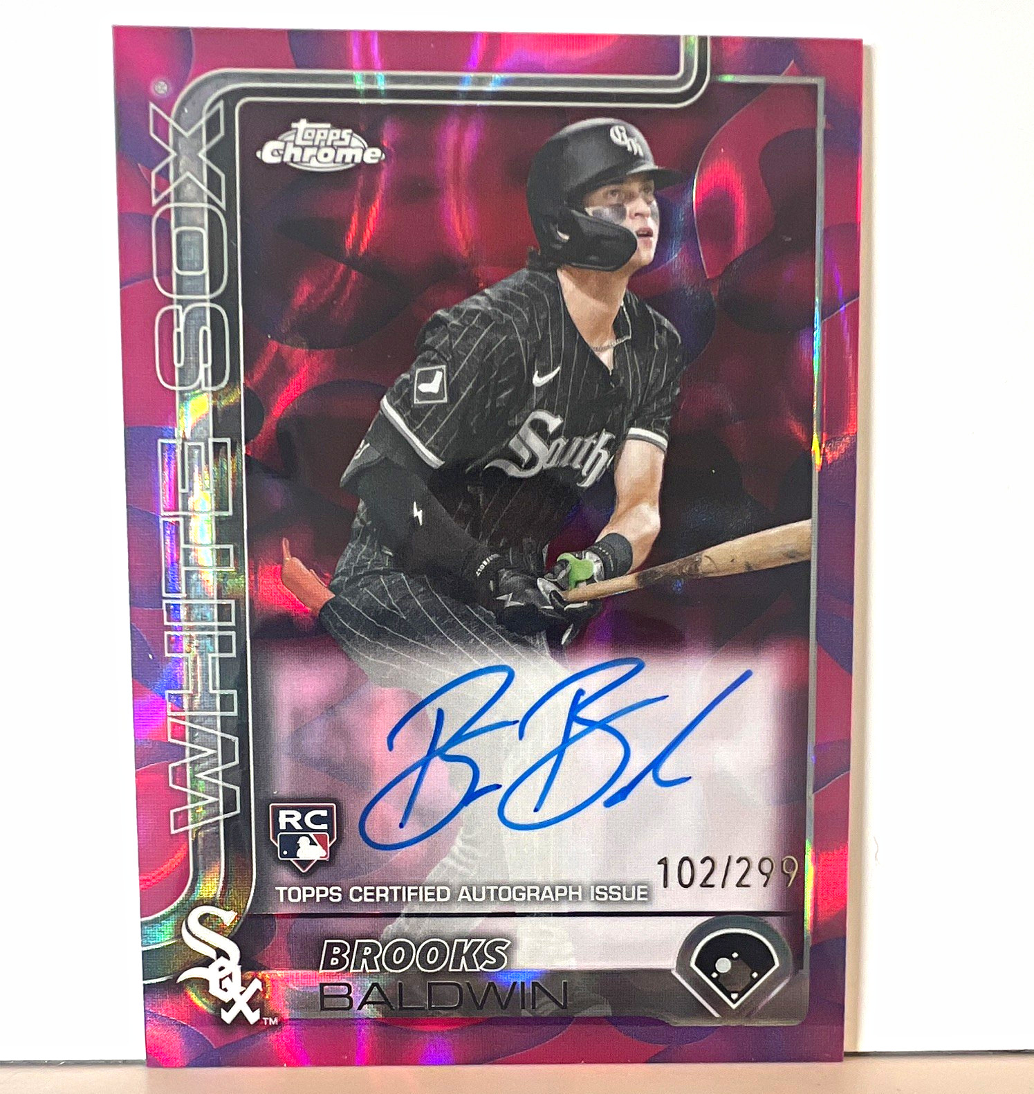 2025 Topps Chrome Update Brooks Baldwin RC Auto Magenta/Purple Lava /299 RA-BB