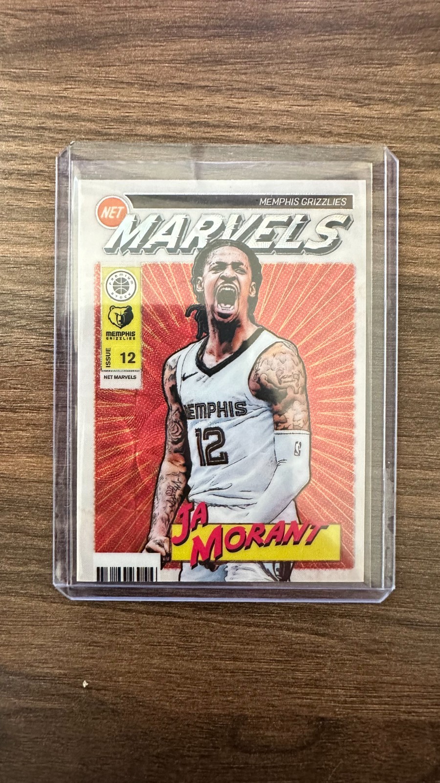 2023-2024 Panini NBA Hoops Premium Stock Retro Net Marvels Ja Morant SSP #19