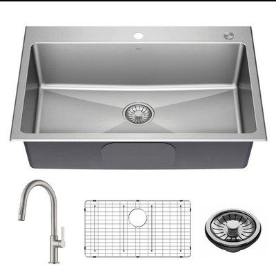 Kraus KCL-1706 Standart Pro 33'' Undermount Single Basin Stainless - Satin