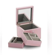 Pandora Pink Jewelry Organizer Box Storage Display Case With Mirror new