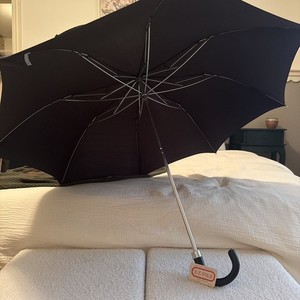 Vintage Telescoping Umbrella With Case Zipper Black Basic MCM