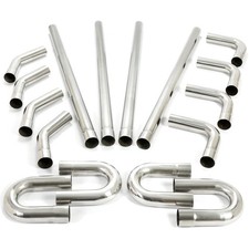 2.5” Inch Custom Exhaust Tubing Mandrel Bend Pipe U-Bend 90 Degree Kit 16 Pieces