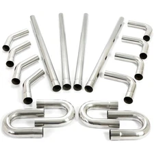 2.5” Inch Custom Exhaust Tubing Mandrel Bend Pipe U-Bend 90 Degree Kit 16 Pieces