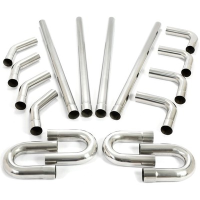 2.5  Inch Custom Exhaust Tubing Mandrel Bend Pipe U-Bend 90 Degree Kit 16 Pieces