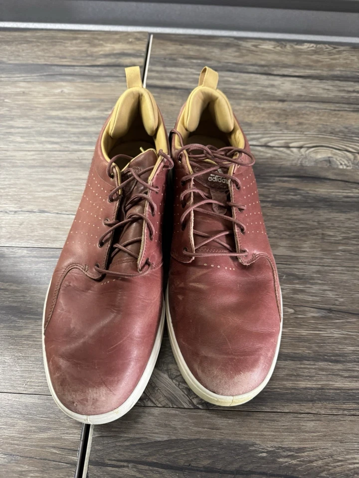 Adidas Flopshot Zapatos de Golf Para Hombres 13 Marrón Cuero Sin Tacos Tenis Rendimiento Foto 2 de 4