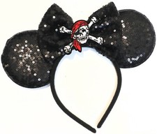 Pirate inspired Disney Magic Kingdom Minnie Mouse Ears headband - HANDMADE