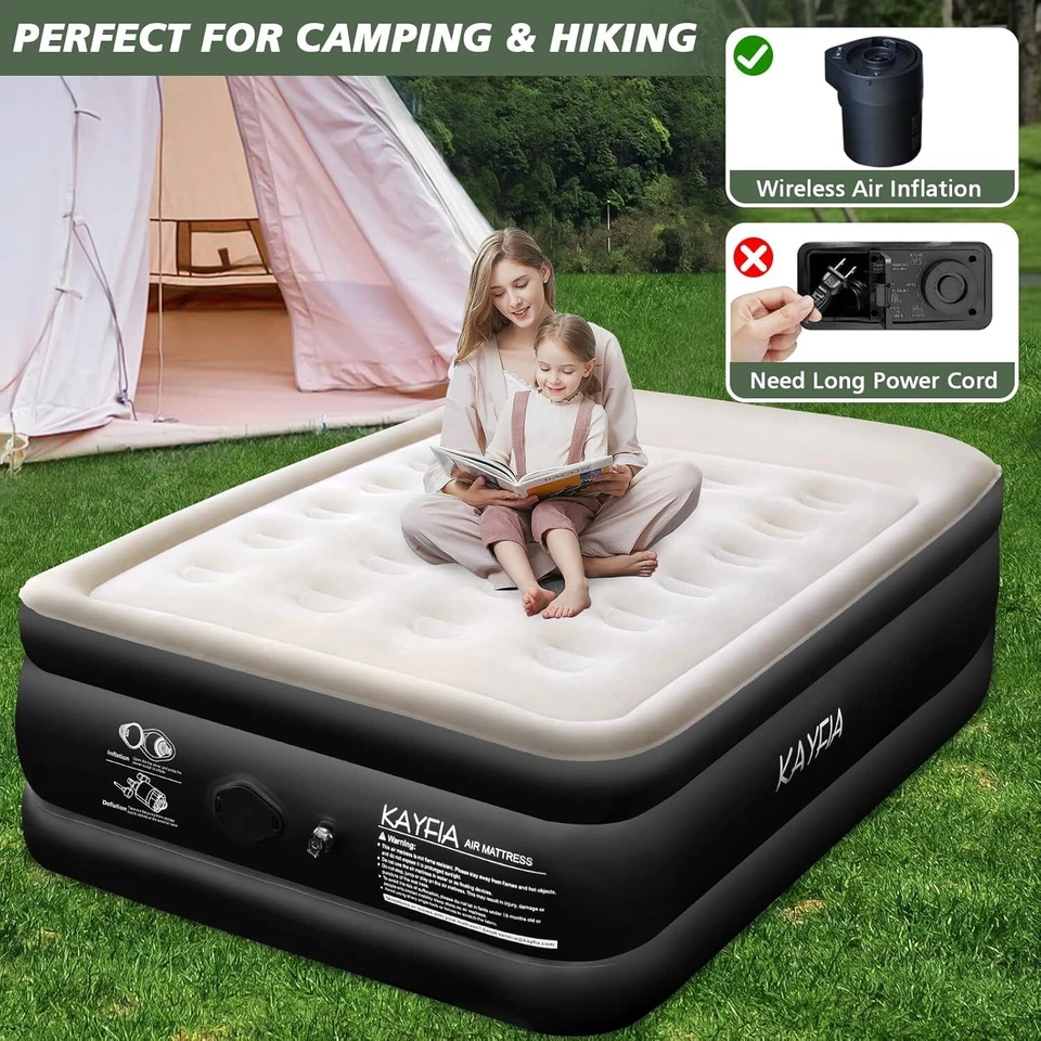 Kayfia 18'' Air Mattress with Wireless Pump | Quick Inflate, Home & Camping - Image 4 of 4