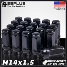 24Pc Black M14x1.5 1.8" Lug Nut 3/4" Fit Ford 2015-2026 Expedition/F150/Lobo
