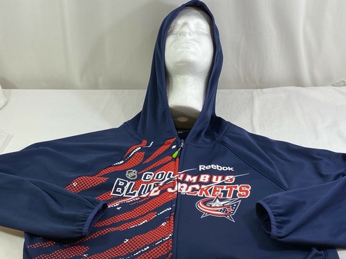 Columbus Blue Jackets NHL Reebok Center Ice Play Dry Jacket Hoodie Mens L - Picture 6 of 8