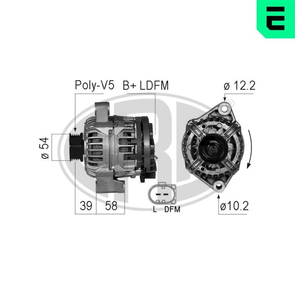 ERA Lichtmaschine Generator 85A 14V FüR Smart Fortwo Coupe 0.8 CDI-image