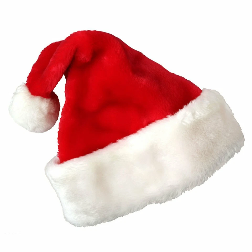 UP 5X Christmas Hat Santa hat Red And White Xmas Cap Claus Party Adult Gift AUS - image 3 of 4
