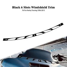 Black 6 Slots Fairing Windshield Trim For Harley Street Electra Glide 1996-2013