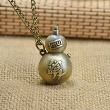 Small Gourd Retro Pocket Watch Student Flip Keychain Watch Exam Pendant Watch