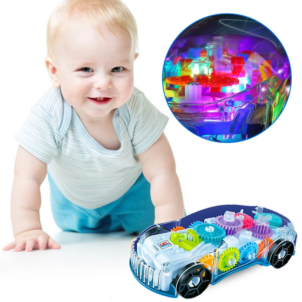 Luminous Flashing Toy Transparent Light LED Music Mechanical Gear Car for Kids - Picture 4 of 8