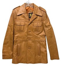 Vintage EL TORO BRAVO Mens Genuine Leather Jacket Brown Size 42 -EXCELLENT