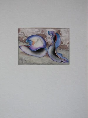 Aquarell Gemälde Plattwurmbegegnung Barbara Kraemer Signiert Datiert 2006 - Bild 1 von 4