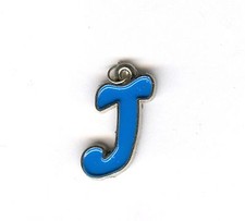 "J" enamel letter charm or pendant.