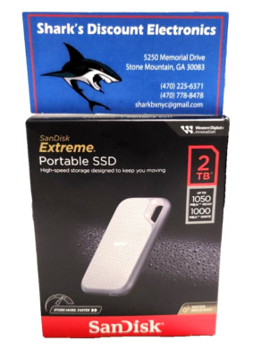 SANDISK EXTREME PORTABLE SSD 2TB SDSSDE61-2T00-AW25 Solid State Drive -3183- New