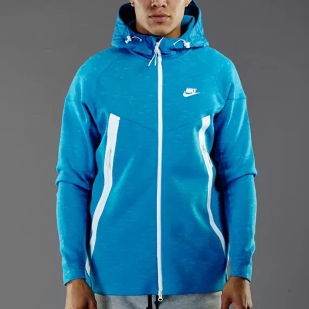 Nike Mens Tech Fleece Jacket Sweat Shirt Hoodie Blue Fullzip