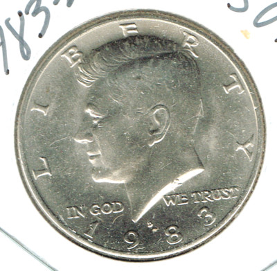1983-D Denver A/Uncirculated Copper-Nickel Clad Copper Strike Half Dollar Coin!