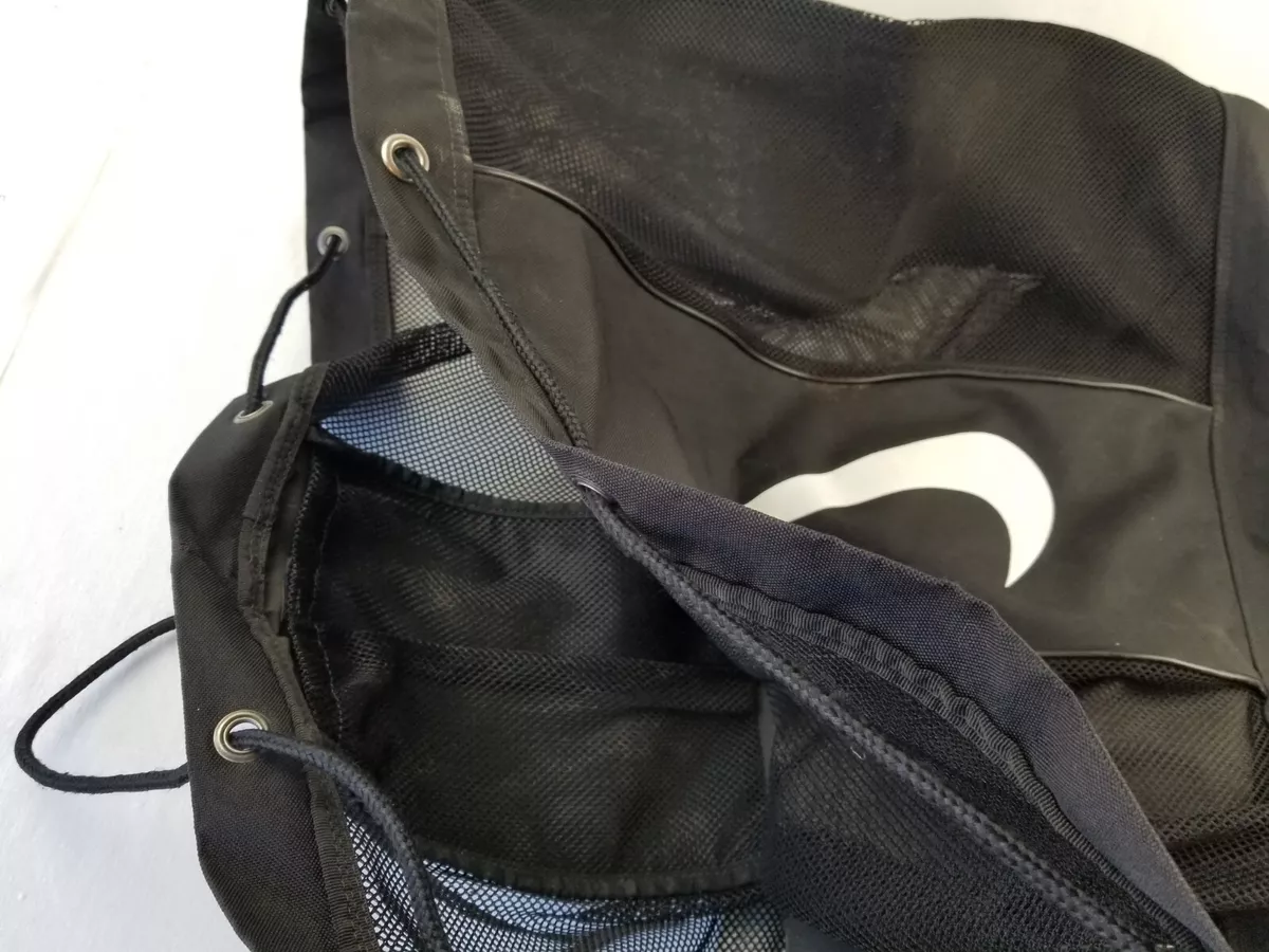 Spanning Experiment homoseksueel HUGE Nike Soccer Ball Bag Black/Black/White SA0008 gear bag football HAS  FRAYING | eBay