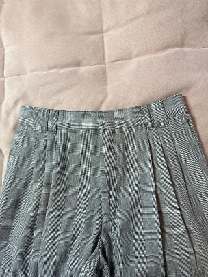 Черно-белые плиссированные прямые брюки Michael James для мальчиков размер 16 - Изображение 4 из 4