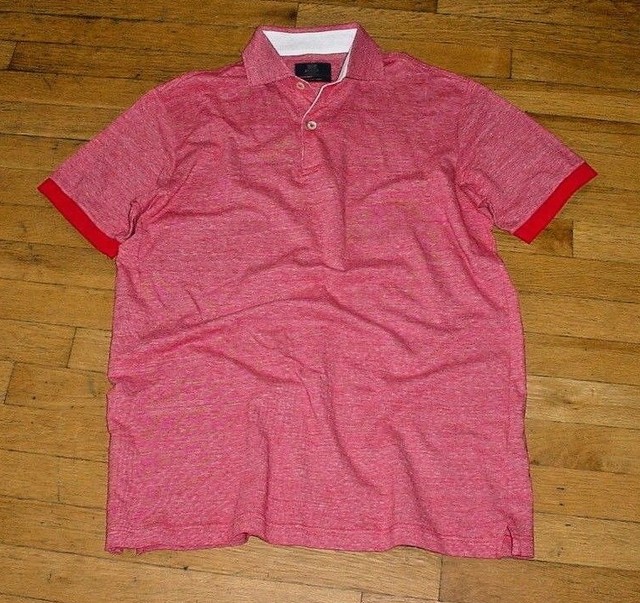 New BOGGI Milano Mens Short Sleeve Red Cotton/Linen Polo Shirt ITALY-L Nice! | eBay