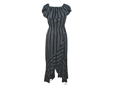 chinese dress ladies Elan Open Back Ruffle Sleeve Maxi Dress Black/White / Small