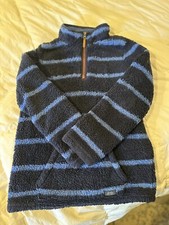 Navy Striped Joules 1/4 Zip Fleece Top
