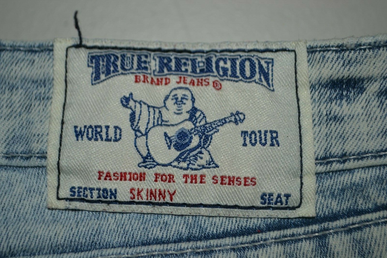 True Religion Women's Skinny Bleached Out No Pocket Flaps Denim Jeans Sz 26x31 thumbnail 3