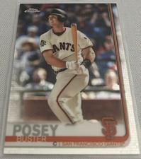 2019 Topps Chrome Baseball Buster Posey San Francisco Giants base card #82