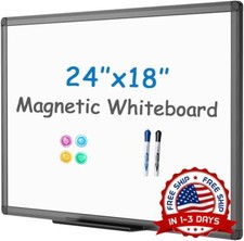 Pizarra Blanca Magn tica De Borrado En Seco De 18" x 24" Con Borrador y Marcador