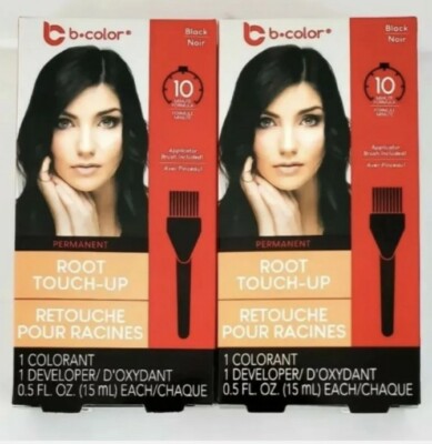 Lot Of 2 b. Color Permanent Root Touch Up 10 Minute Formula  Black New Boxes