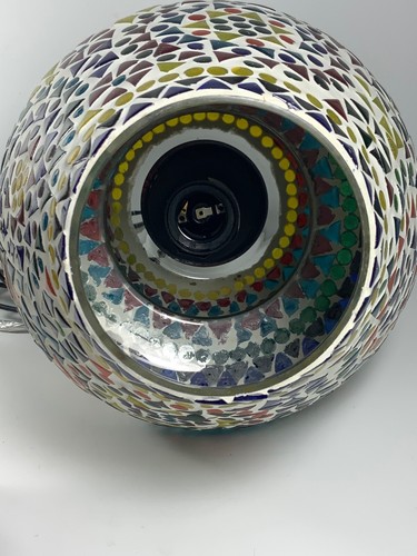 Hand Crafted Mexican Mosaic & Brass Chandelier Pendant Lamp 13 in. Hardware Inc. - Picture 11 of 11