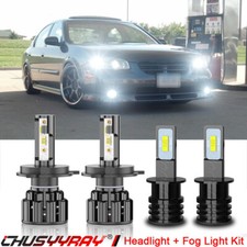 For Nissan Maxima 2000 2001 6000k Led Headlight Fog Lights Bulbs Combo Kit 4pc For Nissan Maxima 2000 2001 6000k Led Headlight Fog Lights Bulbs Combo Kit 4pc