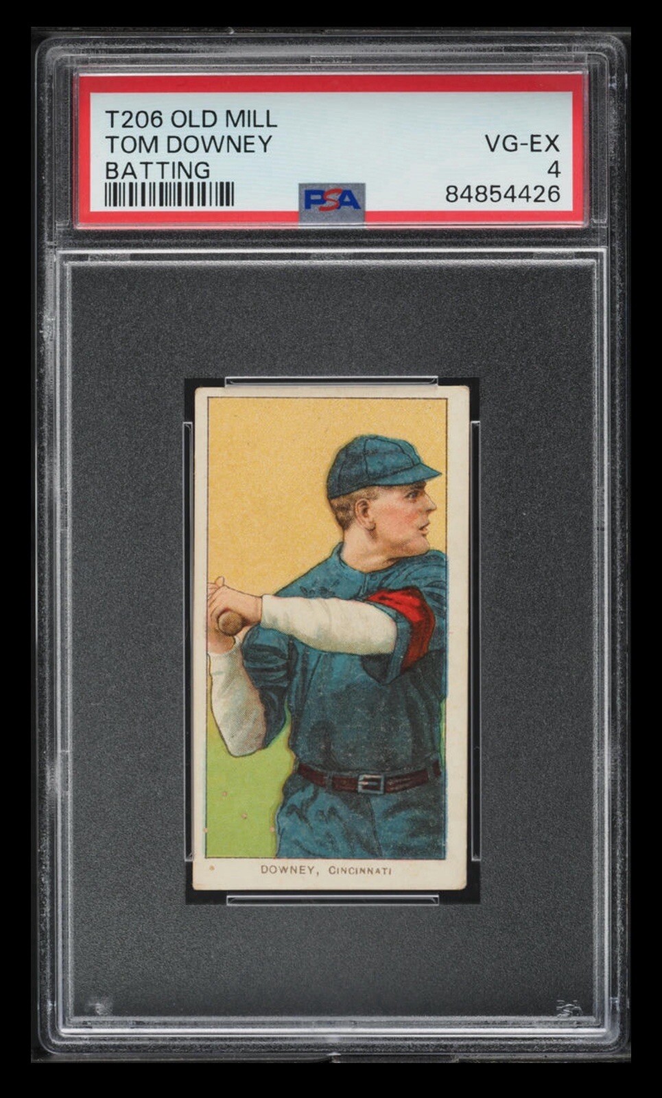 1909-11 T206 Tom Downey Batting PSA 4 OLD MILL