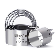 Biscuit Cutter Set Round Cookie Cutters with Handle 5 Pieces Stainless Steel New