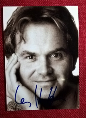 Original autograph by Klaus Hoffmann, b/w photo, 17.7 x 12.7 cm
