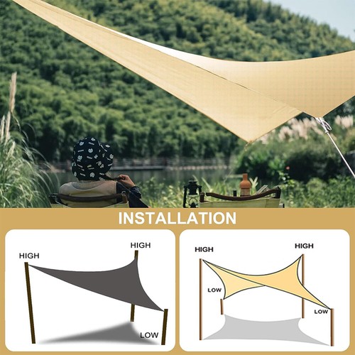 280 GSM HDPE Sun Shade Sail Rectangle Heavy Duty 98% UV Block Shade Cloth AU - Picture 9 of 14