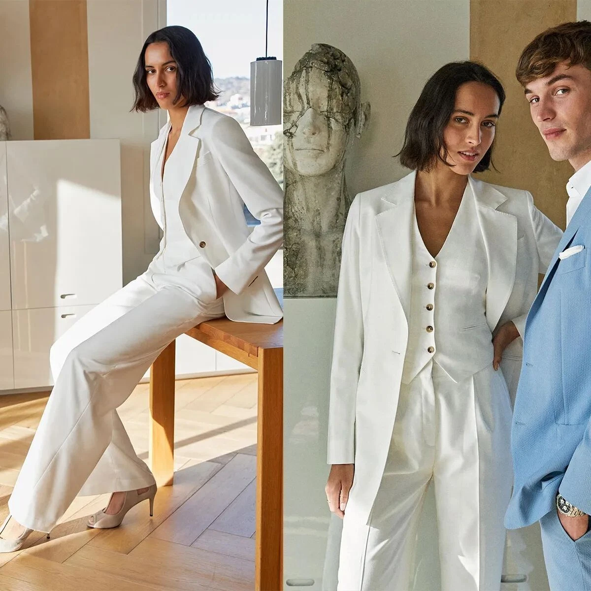 Women's white wedding tuxedo 2025